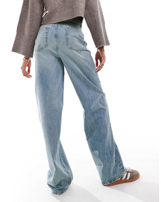 ASOS Blue Asos Design Tall Wide Leg Dad Jeans
