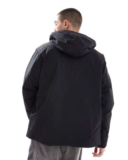 Jack & Jones Black Technical Parka With Padded Lining for men