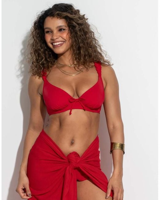 Pour Moi Red Ocean Breeze Non Padded Bikini Top