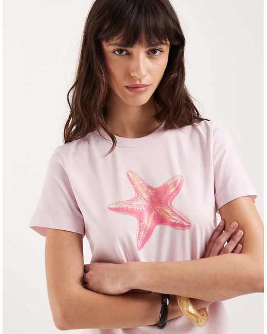 JJXX Blue Large Shell Print Baby Tee
