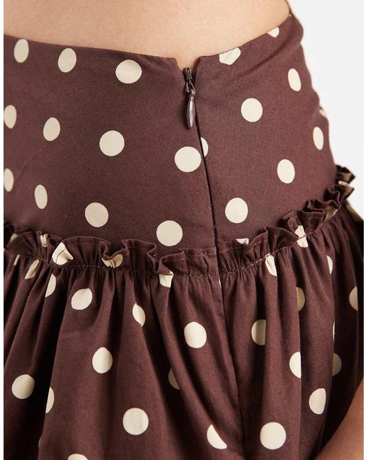 ASOS Brown Asymmetric Dropped Waist Maxi Skirt