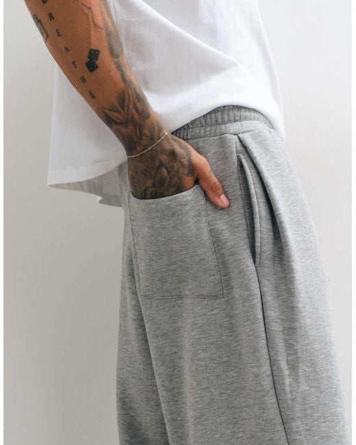 ASOS White Oversized Balloon Sweatpants With Side Pleat for men