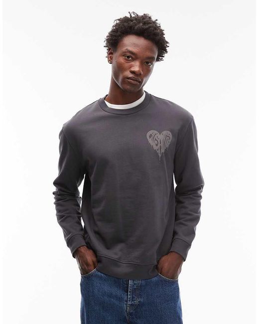 AllSaints Gray Trip Crew Sweatshirt for men