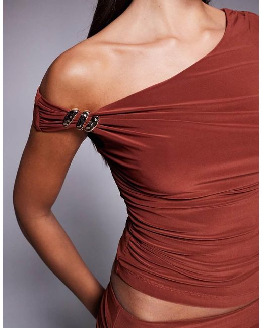 Forever New Red Slinky Off The Shoulder Top Co-ord