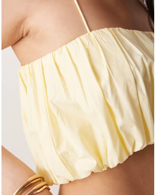 Abercrombie & Fitch White Cropped Bubble Cami Top
