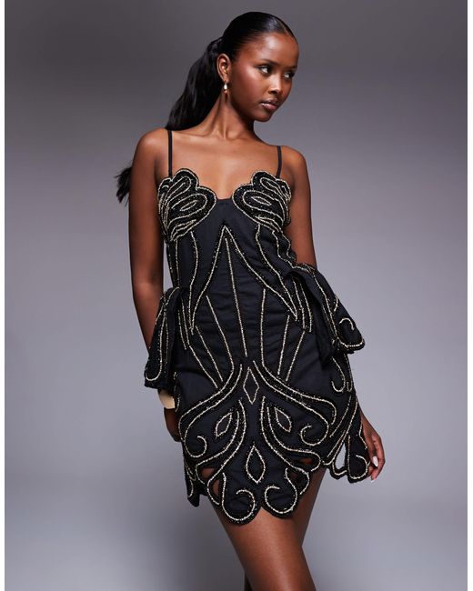 Robe courte ornée ASOS en coloris Blue