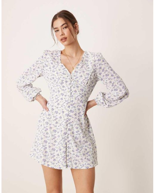 Glamorous Natural Button Front Mini Dress