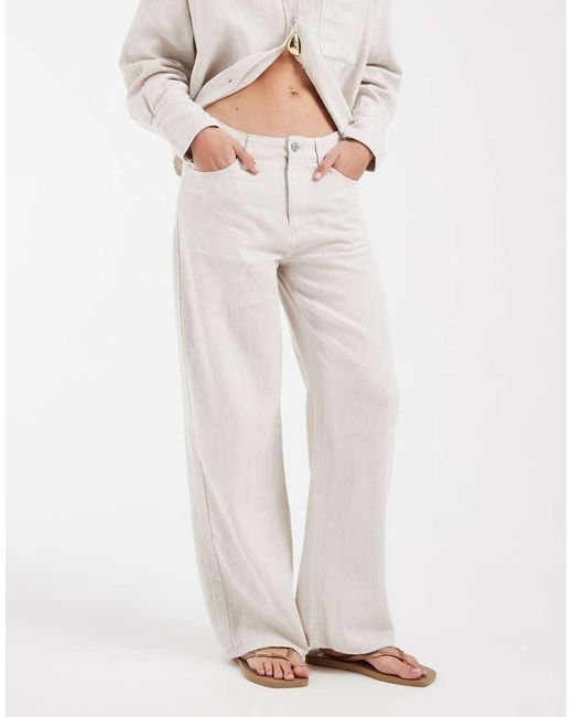 Gap White Co-ord Linen Mix Trouser