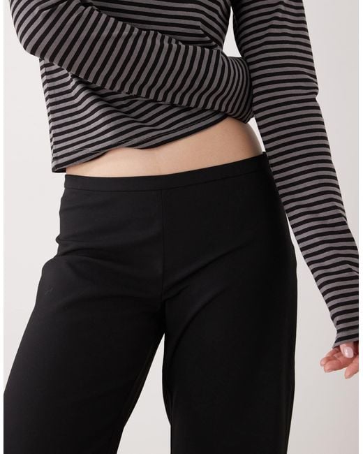 Weekday Black Flared Suiting Pants With Side Zip