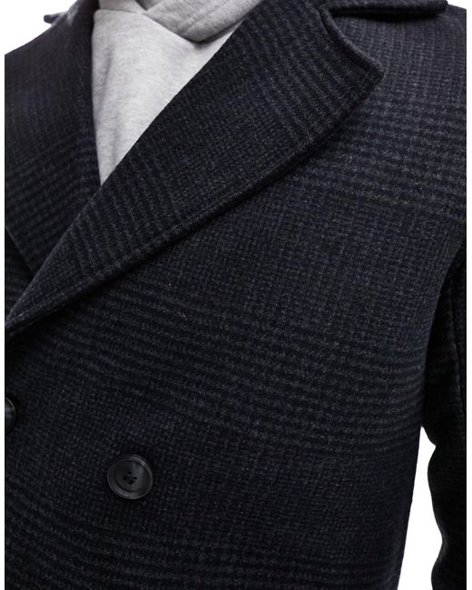 Only & Sons Blue Oversized Wool Mix Overcoat for men