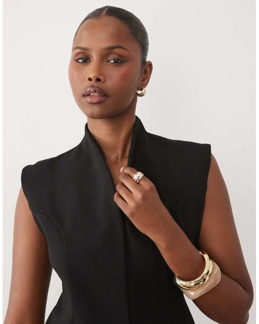 ASOS Black Bonded Crepe Tailored Top Co-Ord
