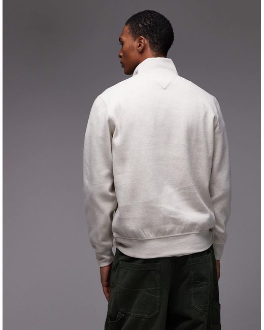 Tommy Hilfiger Gray Essential Logo 1/4 Zip Fleece Jumper for men