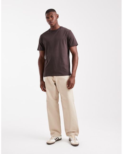 ASOS Brown Essentials Regular Fit T-shirt With Regular Fit for men
