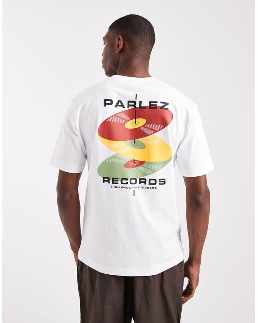 Record - t-shirt à logo et motif imprimé au dos Parlez pour homme en coloris White