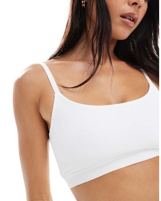 Pieces White Seamless Bralette