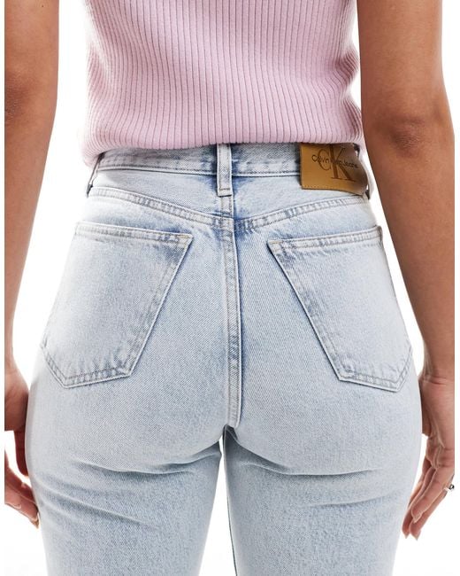 Calvin Klein Blue High Rise Straight Jeans