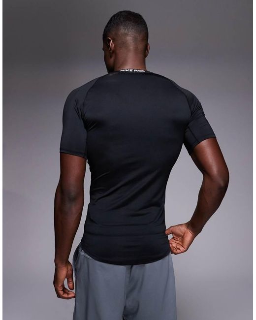 Nike Black Pro Dri-Fit Tight Short-Sleeve Fitness Top for men