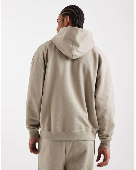 Only & Sons Natural Premium 400gsm Heavyweight Oversized Fit Hoodie Co-ord for men
