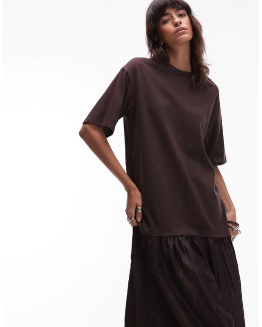 ASOS White Oversized Short Sleeve Dropped Waist Hybrid Maxi Dress