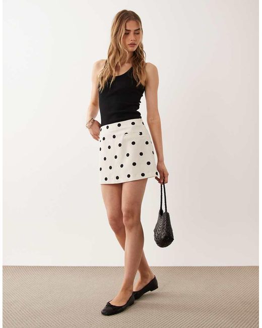 ASOS Black Linen Blend Mini Skirt