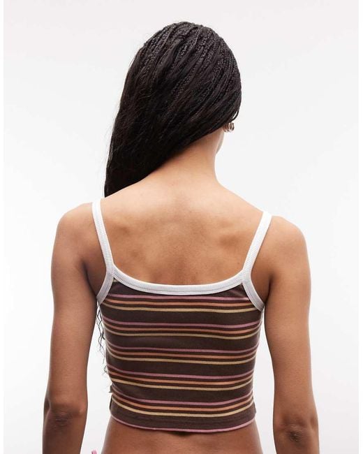Roxy Brown Stripe Cami Beach Top