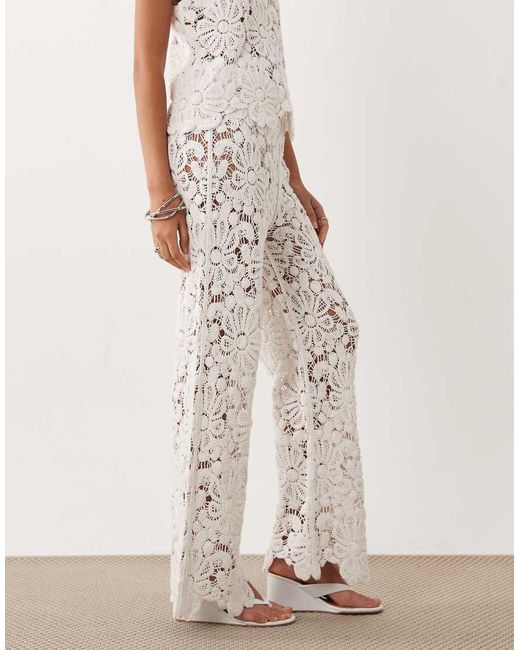 ASOS White Crochet Knit Pants