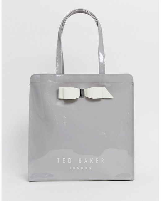 Women S Gray Bow Detail Small Icon Bag