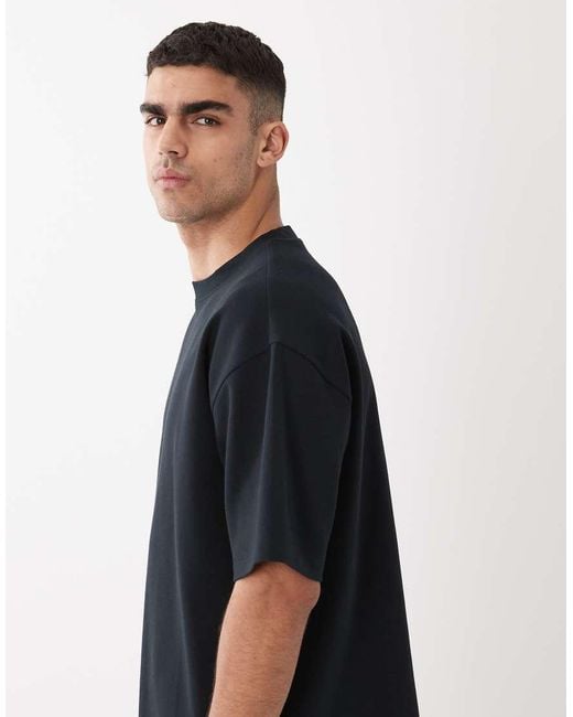 ASOS Black Premium Interlock Oversized T-shirt for men