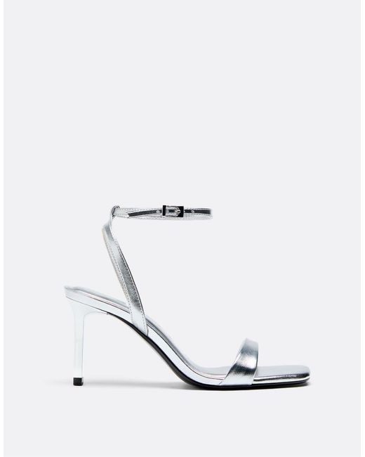 Stradivarius Gray High-heeled Sandals