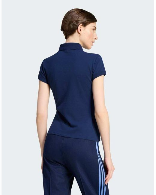Adidas Originals Blue 3-stripes Polo