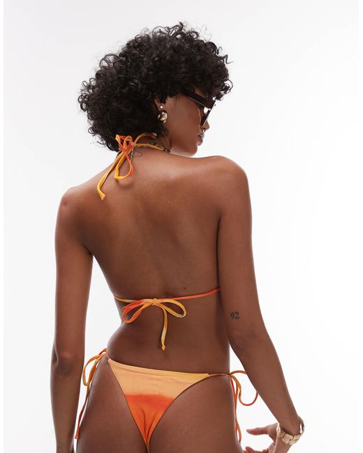 TOPSHOP Brown Cyprus Triangle Sunset Print