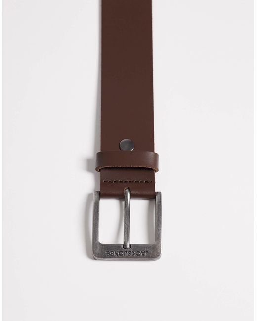 Jack & Jones – brauner ledergürtel in Brown für Herren