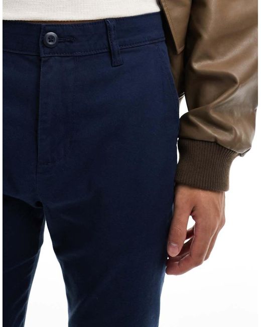 Pack De 2 Pantalones Chinos Azul Marino Y Color Piedra De Corte Pitillo De ASOS de hombre de color White