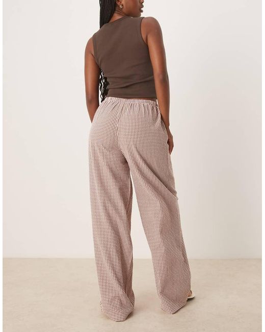 ASOS Broek Met Wijde Pijpen En Elastische Taille in het Natural