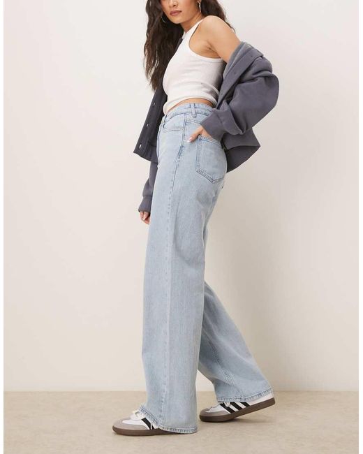 Vila Blue Freya High Waist Wide Leg Jean