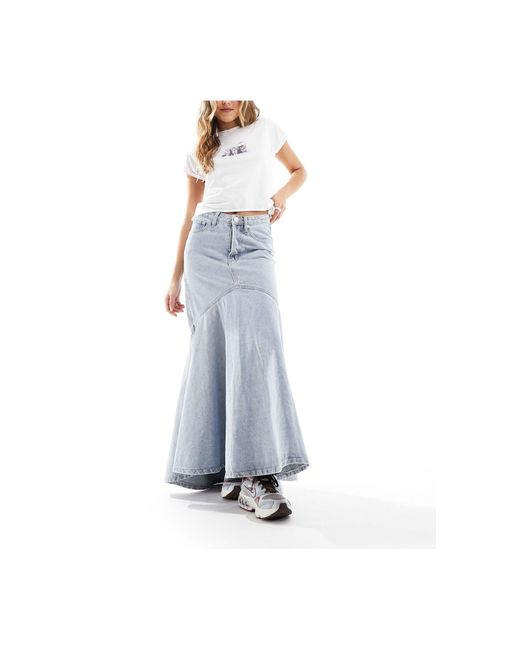 Glamorous White Flip Hem 90s Maxi Skirt