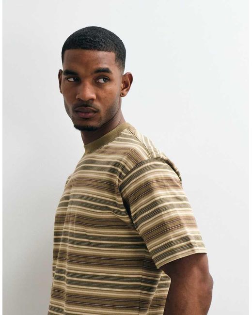 Vans Brown Stripe Ringer Loose Short Sleeve Knit for men