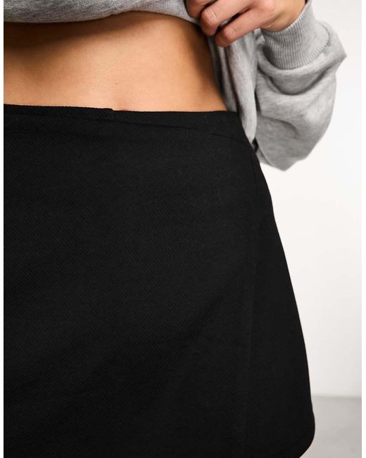 ASOS Black Clean Angled Hem Skort