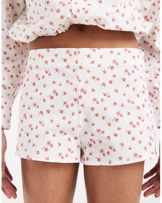ASOS White Micro Shorts Co Ord