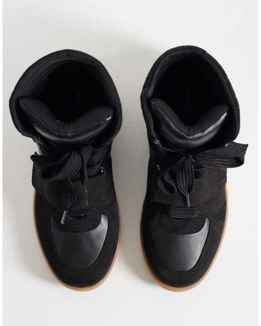 ASOS Black Damson Concealed Wedge Trainers