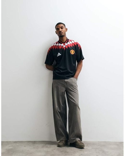 Adidas Originals Blue Adidas Football Manchester United 26/27 Stadium Jersey for men