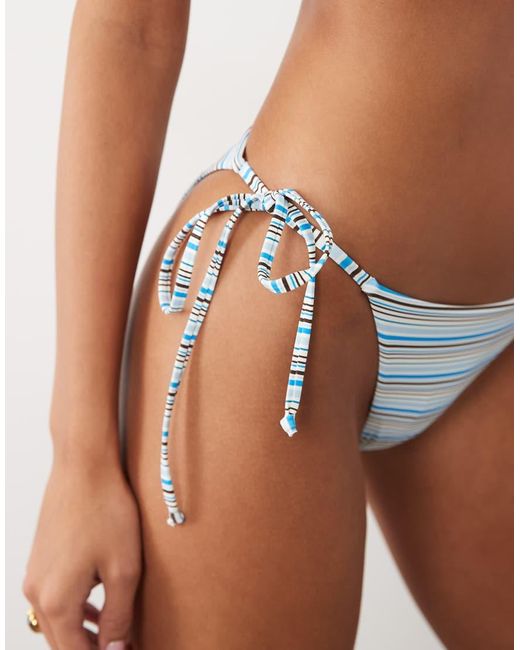 Gina Tricot Blue Mix And Match Side Tie Bikini Bottoms