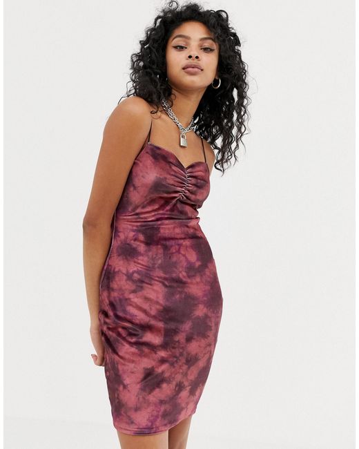 red cami bodycon dress