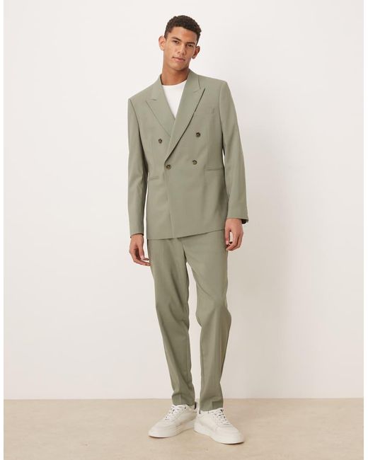 ASOS Green Double Breasted Regular Suit Jacket for men