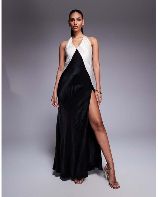 Bardot Blue Yve Contrast Halter Dress
