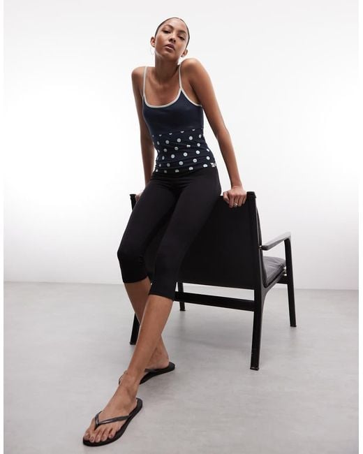 Collusion Black Contrast Trim Cami Top