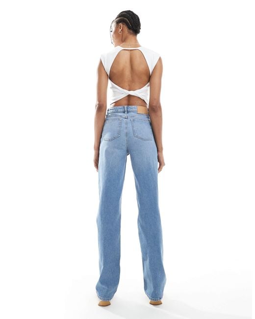 ASOS Blue Asos Design Tall Comfort Stretch Straight Leg Jeans
