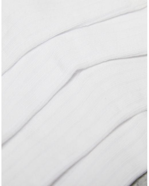 Weekday White Bella 3 Pack Ribbed Socks