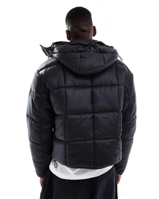 Cotton On Blue Cropped Puffer Jacket for men