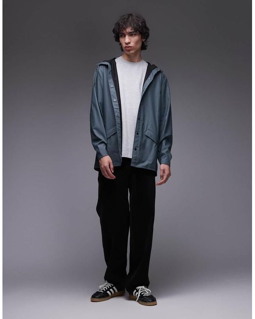 Rains Blue 12010 Waterproof Short Jacket for men